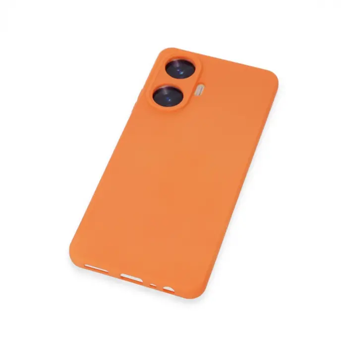 Realme C55 Kılıf Nano içi Kadife Silikon - Turuncu
