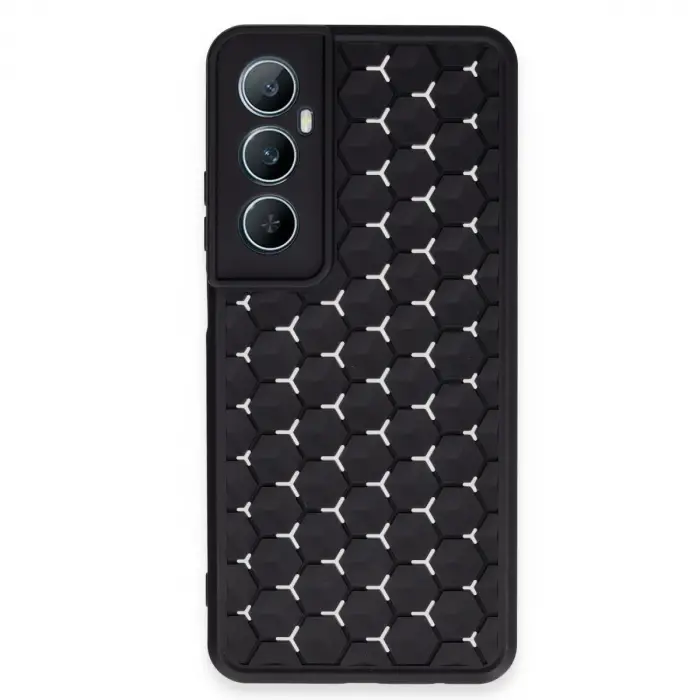 Realme C65 Kılıf Petek Silikon Kapak - Siyah