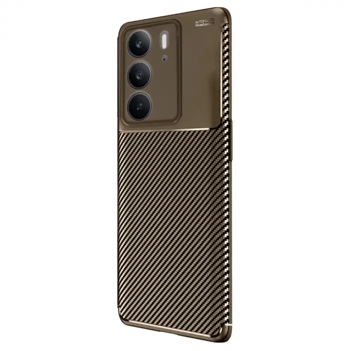 Realme C75 4G Auto Focus Karbon Kapak - Kahverengi
