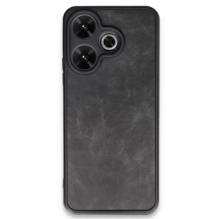 Redmi 13 4G Kılıf Aras Deri Kapak - Siyah