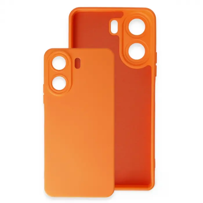 Redmi 13C Kılıf Nano içi Kadife Silikon - Turuncu