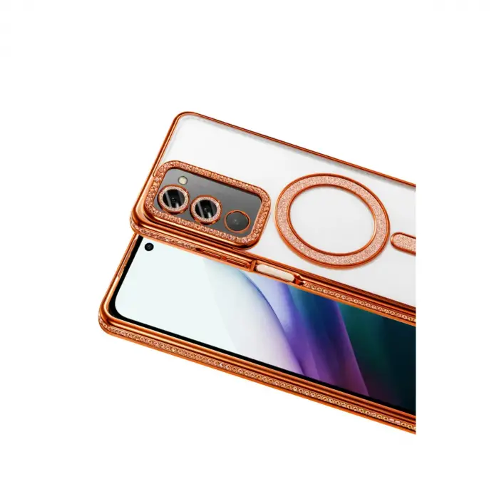 Redmi 15 4G Joke Simli Magneticsafe Kılıf - Turuncu