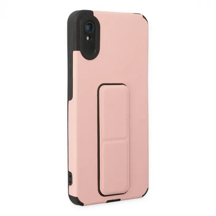 Redmi 9A Kılıf Mega Standlı Silikon - Pudra