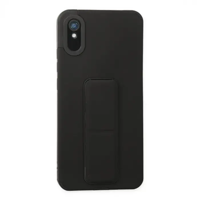 Redmi 9A Kılıf Mega Standlı Silikon - Siyah