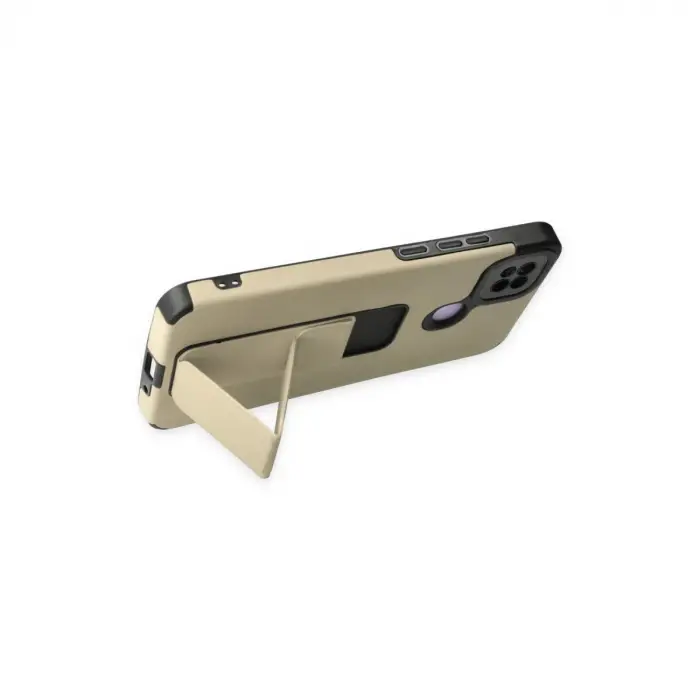Redmi 9C Kılıf Mega Standlı Silikon - Gold