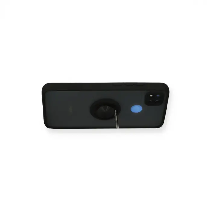Redmi 9C Kılıf Montreal Yüzüklü Silikon Kapak - Siyah