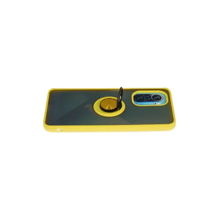 Redmi K40 Kılıf Montreal Yüzüklü Silikon Kapak - Sarı
