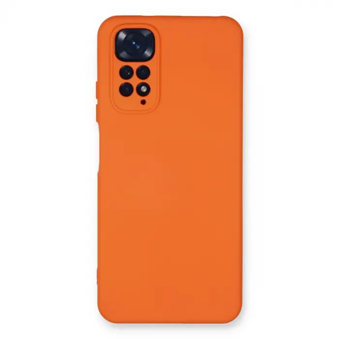 Redmi Note 11 Kılıf Nano içi Kadife Silikon - Turuncu