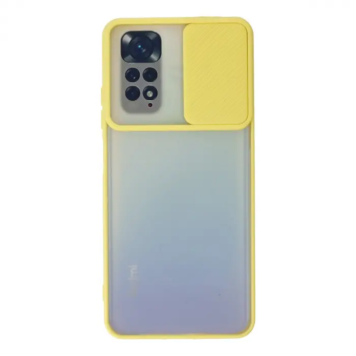 Redmi Note 11 Kılıf Palm Buzlu Kamera Sürgülü Silikon - Sarı