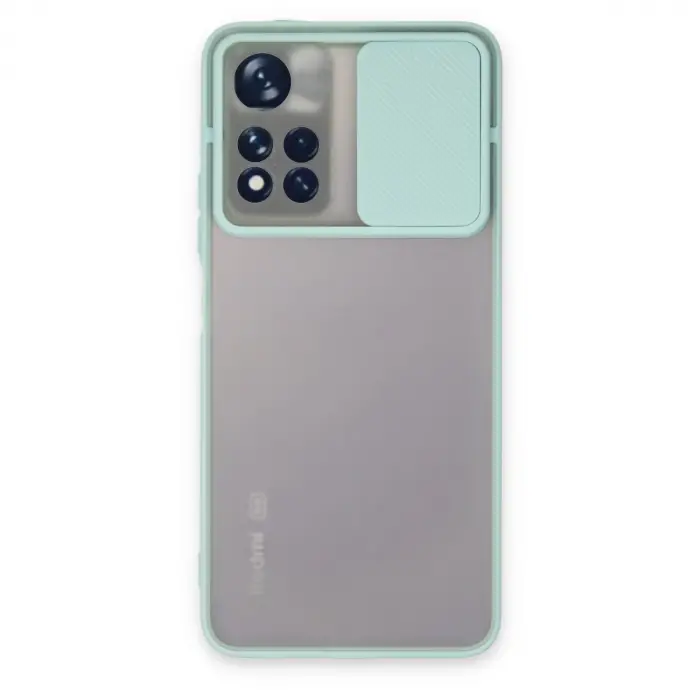 Redmi Note 11 Pro Plus 5G Kılıf Palm Buzlu Kamera Sürgülü Silikon - Turkuaz