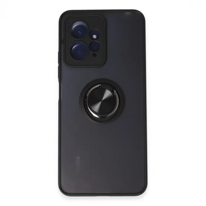 Redmi Note 12 4G Kılıf Montreal Yüzüklü Silikon Kapak - Siyah