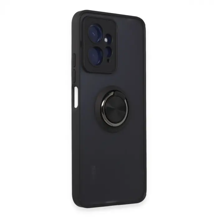 Redmi Note 12 4G Kılıf Montreal Yüzüklü Silikon Kapak - Siyah