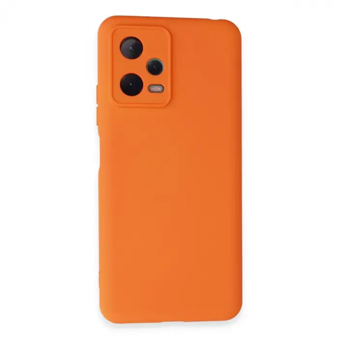 Redmi Note 12 5G Kılıf Nano içi Kadife Silikon - Turuncu