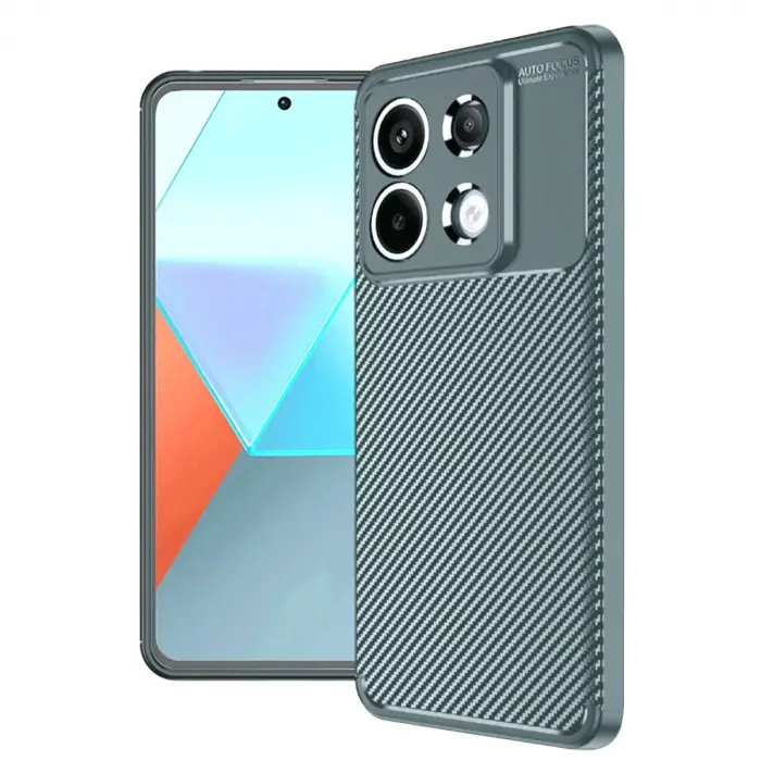 Redmi Note 13 Pro 4G Kılıf Auto Focus Karbon Kapak - Gri