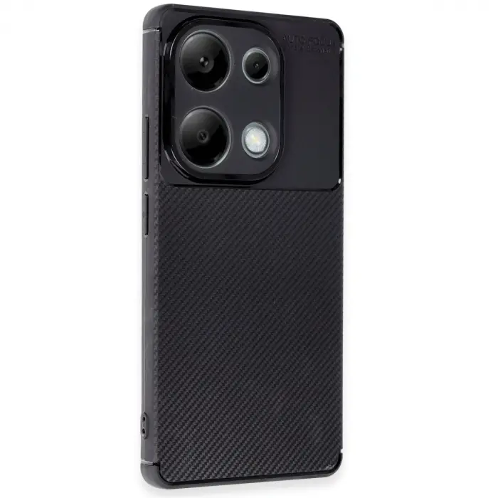 Redmi Note 13 Pro 4G Kılıf Auto Focus Karbon Kapak - Siyah
