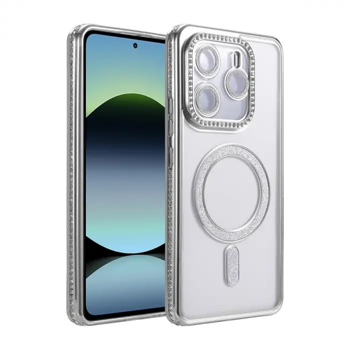 Redmi Note 14 4G Joke Simli Magneticsafe Kılıf - Gümüş
