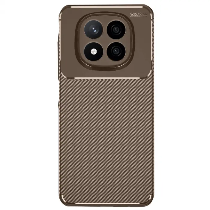 Redmi Note 14 Pro 4G Kılıf Auto Focus Karbon Kapak - Kahverengi