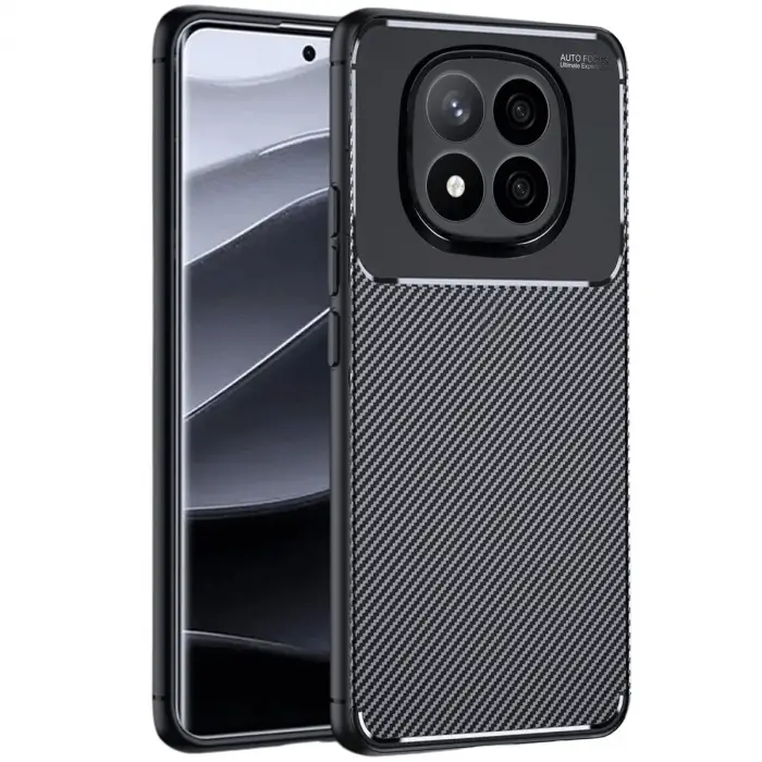 Redmi Note 14 Pro 4G Kılıf Auto Focus Karbon Kapak - Siyah