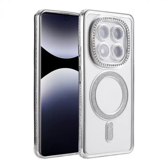 Redmi Note 14 Pro 5G Joke Simli Magneticsafe Kılıf - Gümüş