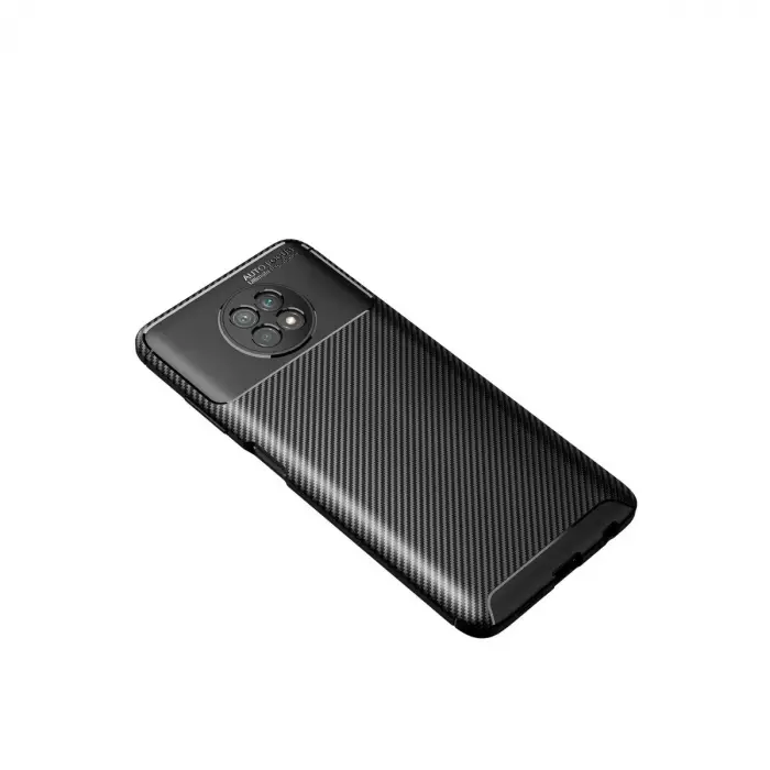 Redmi Note 9 5G Kılıf Auto Focus Karbon Kapak - Siyah