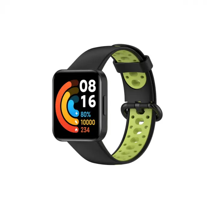 Redmi Watch 2 Spor Delikli Kordon - Siyah-Yeşil