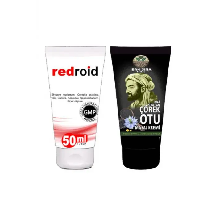 Redroid Rahatlatıcı Bakım Kremi 50 ml+İbn-i Sina Çörek Otu Kremi 50 ml