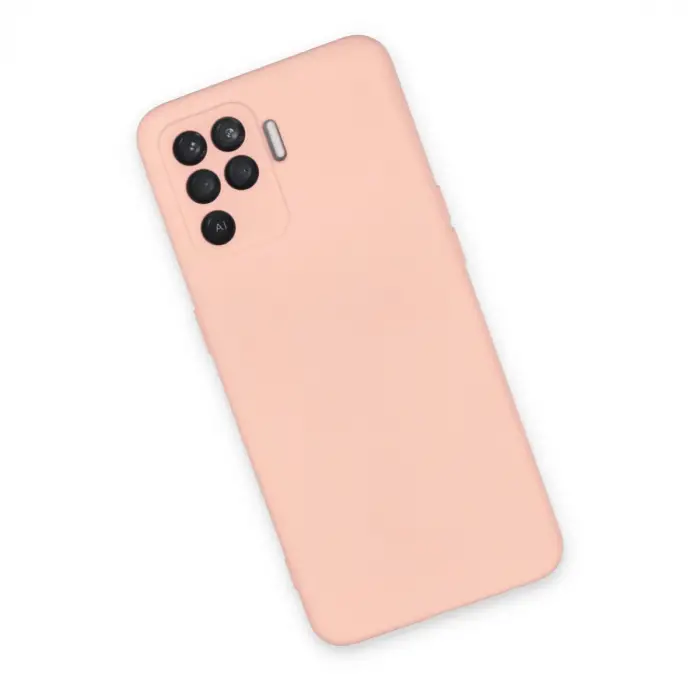 Reno 5 Lite Kılıf Nano içi Kadife Silikon - Pudra