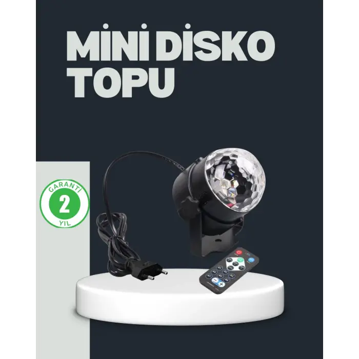 RGB LED Disko Küresi 7 Modlu Uzaktan Kumandalı