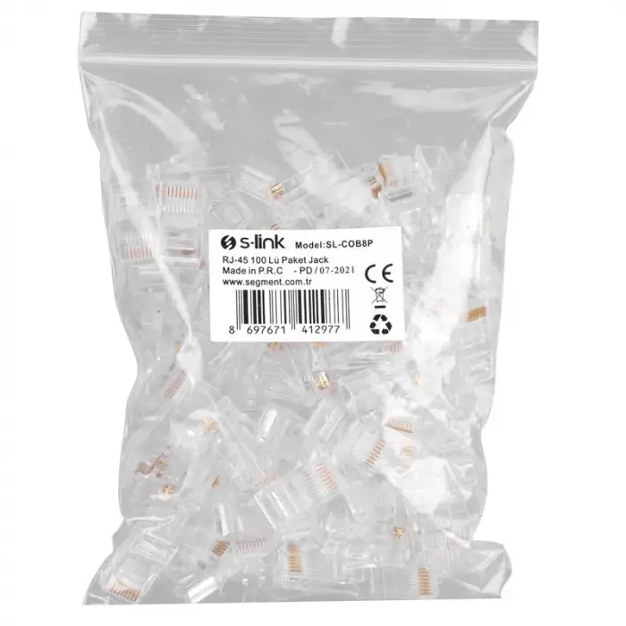 S-LINK SL-COB8P RJ-45 KONNEKTÖR 100 LÜ PAKET