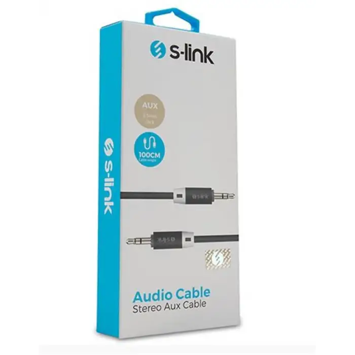 S-link SL-SP70 1m Siyah 3.5mm Stereo Ses Kablosu
