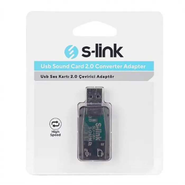 S-link SLX-U51 Usb Ses Kartı 2.0 Çevirici Adaptör