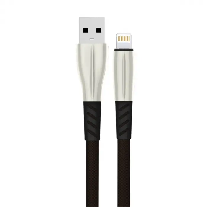S89 Metal Uçlu Lightning Kablo iphone Uyumlu 1M 2.4A - Siyah