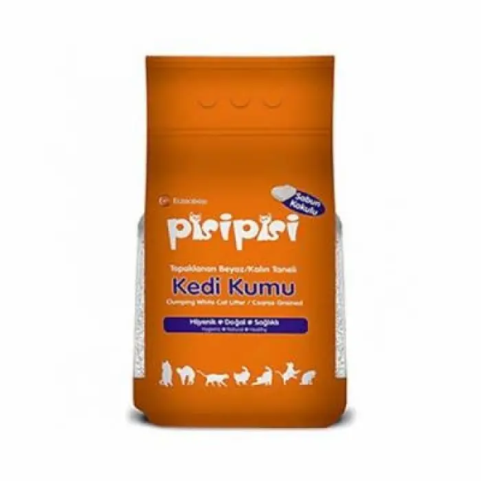 Pisipisi Sabun Kokulu Topaklanan Kalın Taneli Bentonit Kedi Kumu 10 Kg