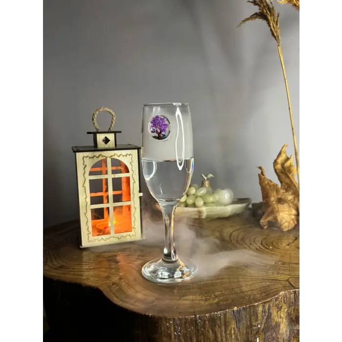 ŞAMPANYA KADEHİ AĞAÇ FİGÜRLÜ 2Lİ