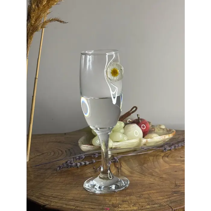 ŞAMPANYA KADEHİ PAPATYA FİGÜRLÜ 2Lİ