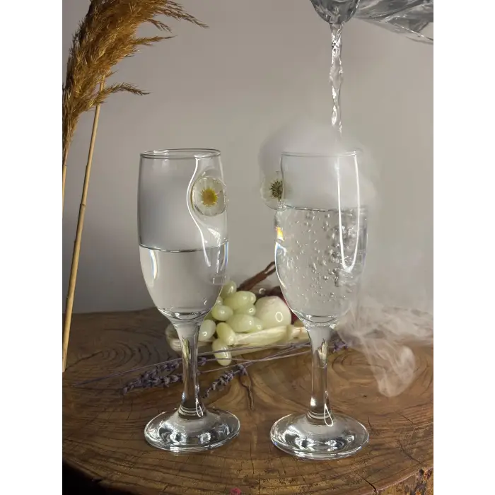 ŞAMPANYA KADEHİ PAPATYA FİGÜRLÜ 2Lİ