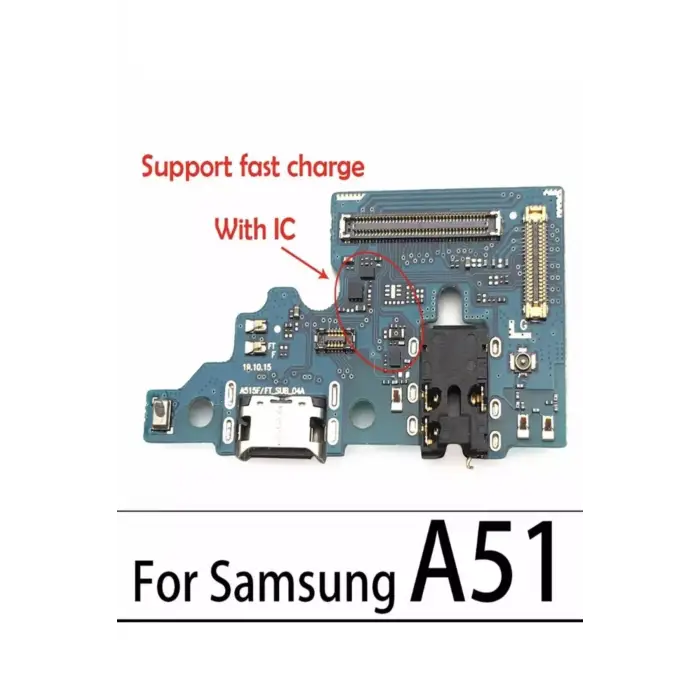 Samsung A51 Mikrofonlu Şarj Soketi Bordu Anten Sok