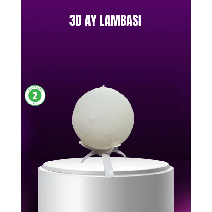 Şarjlı 3D Baskılı 16 Renk Ay Lambası  Stand