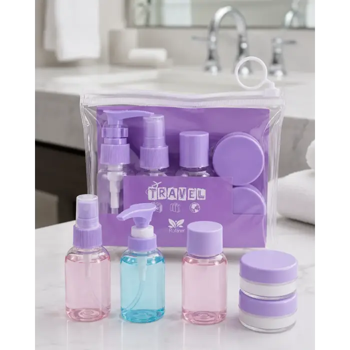 Şeffaf Seyahat Dolum Şişesi Seti 5 Parça Kozmetik Organizer