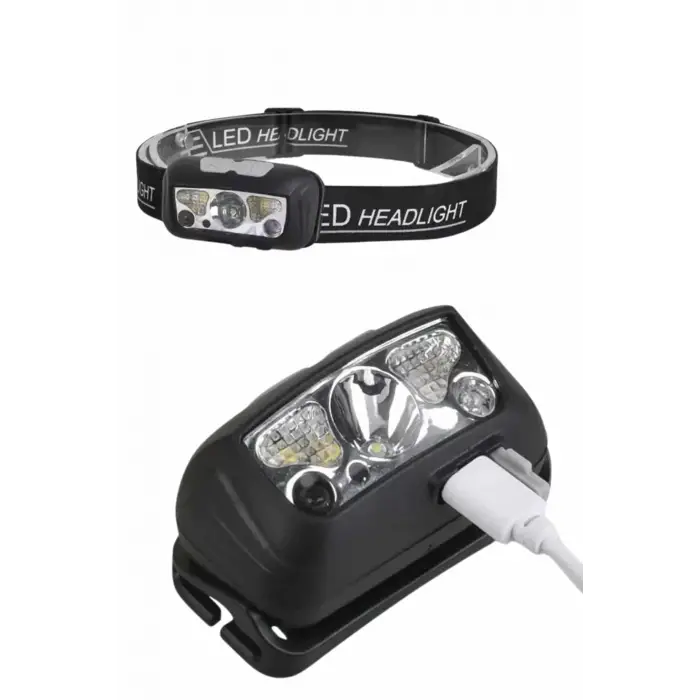 Sensörlü Şarjlı Type-c Şarj Işıklı Kafa Lambası Kamp Lambası