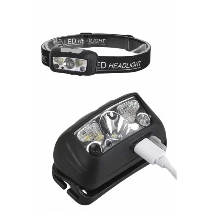 Sensörlü Şarjlı Type-c Şarj Işıklı Kafa Lambası Kamp Lambası