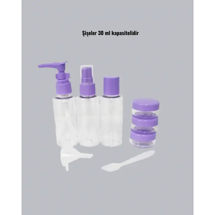 Seyahat Bakım Seti 5 Parça Sızdırmaz Şeffaf Kapaklı 30ml