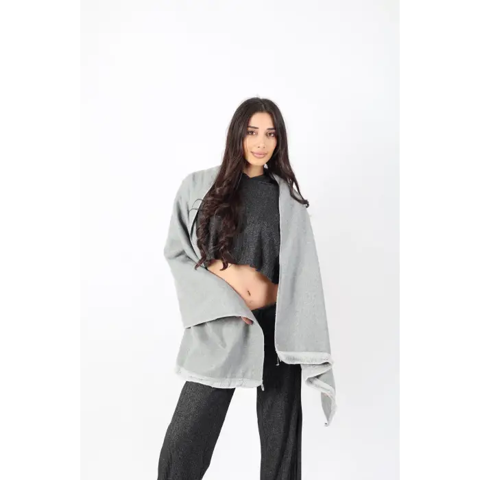 Şık Kullanım Pamuk Polyester Şal-FÜME