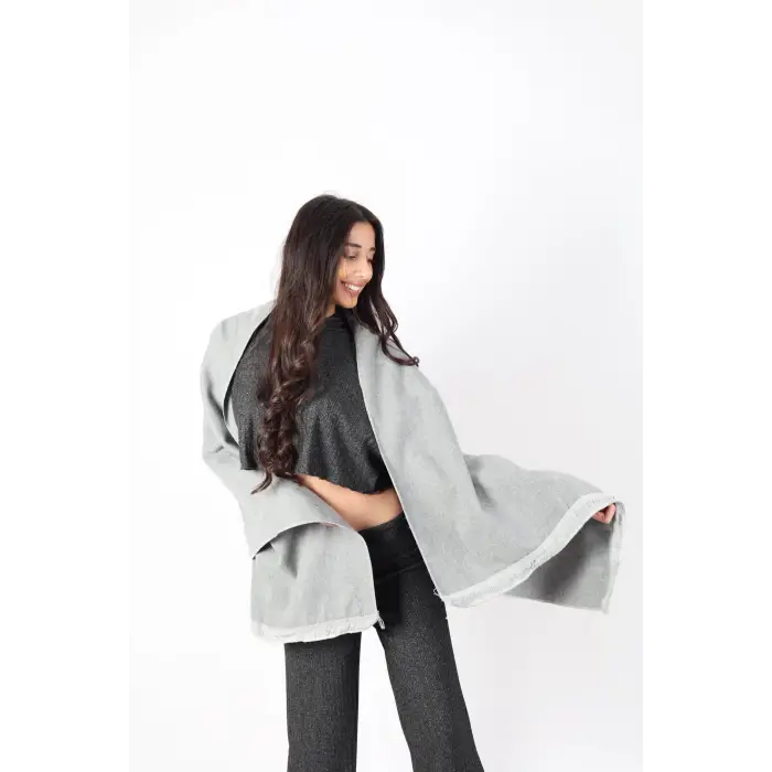 Şık Kullanım Pamuk Polyester Şal-FÜME