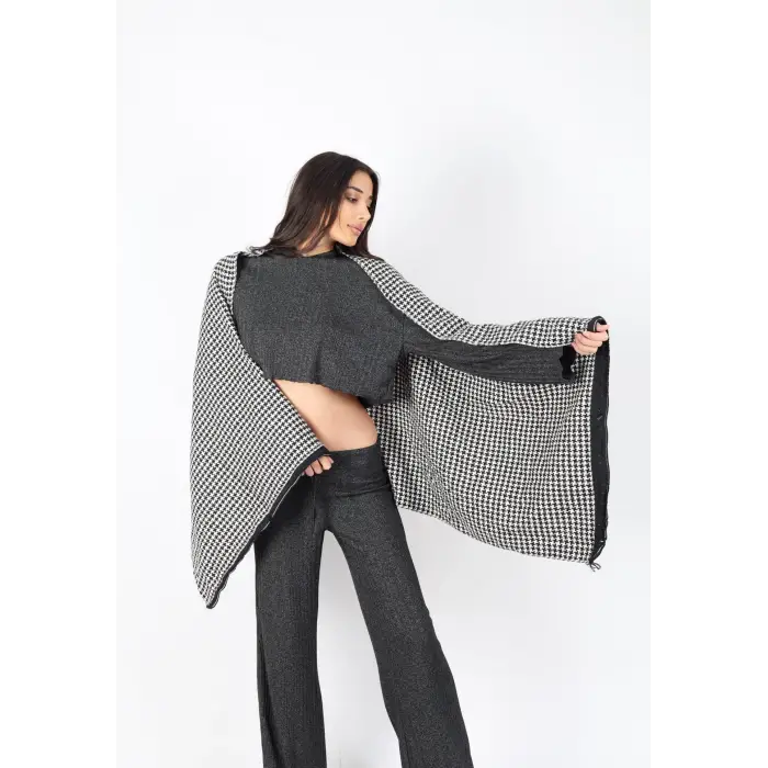 Şık Kullanım Pamuk Polyester Şal-GRİ