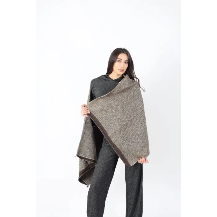 Şık Kullanım Pamuk Polyester Şal-GRİ