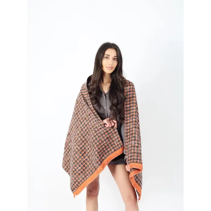 Şık Kullanım Pamuk Polyester Şal-Kahverengi