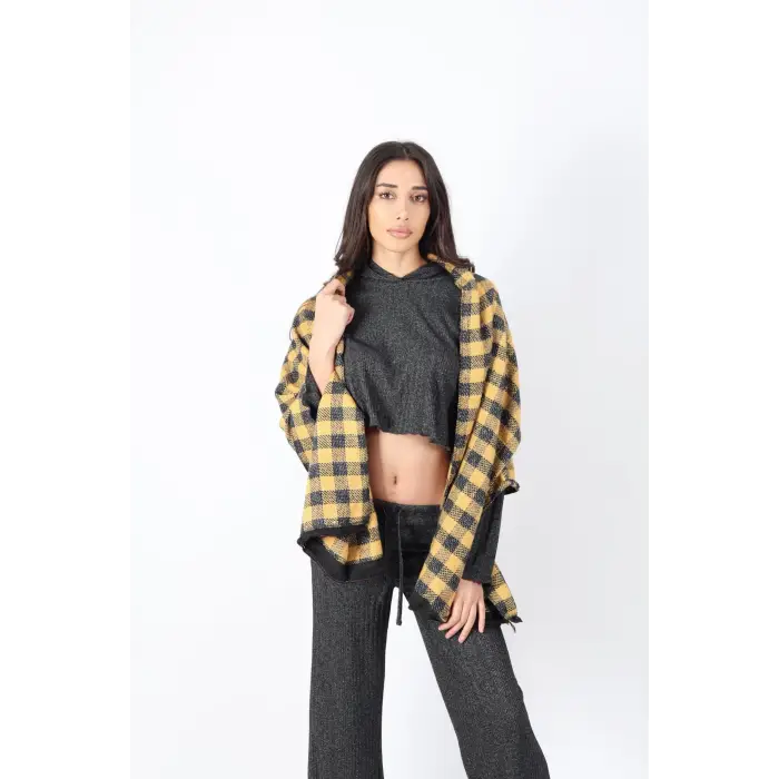 Şık Kullanım Pamuk Polyester Şal-SARI