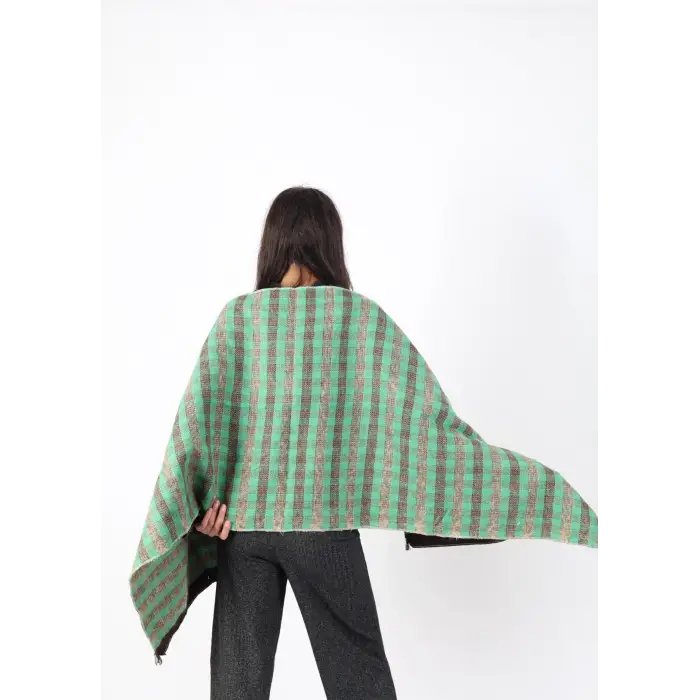 Şık Kullanım Pamuk Polyester Şal-Yeşil