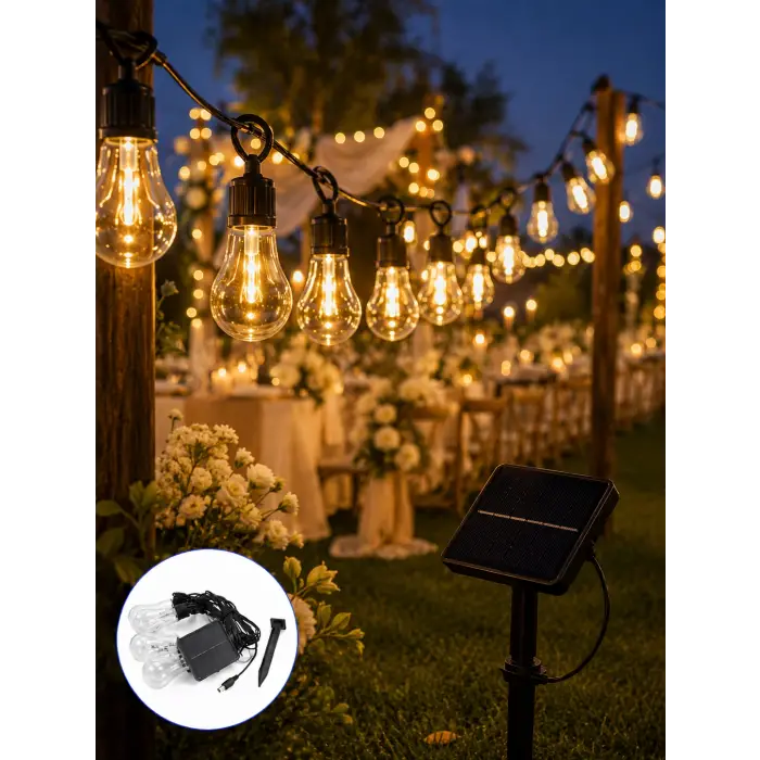 Solar Dekoratif LED Ampul Işık Bahçe Çit Balkon ve Veranda Süsleme Aydınlatması